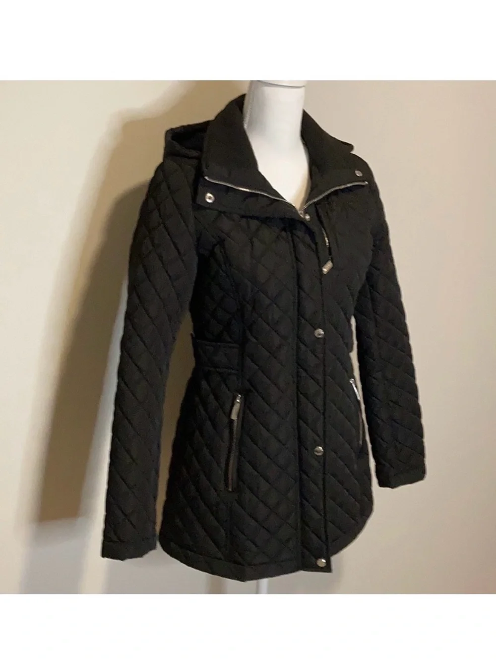 Calvin Klein Black Quilted Hooded Jacket